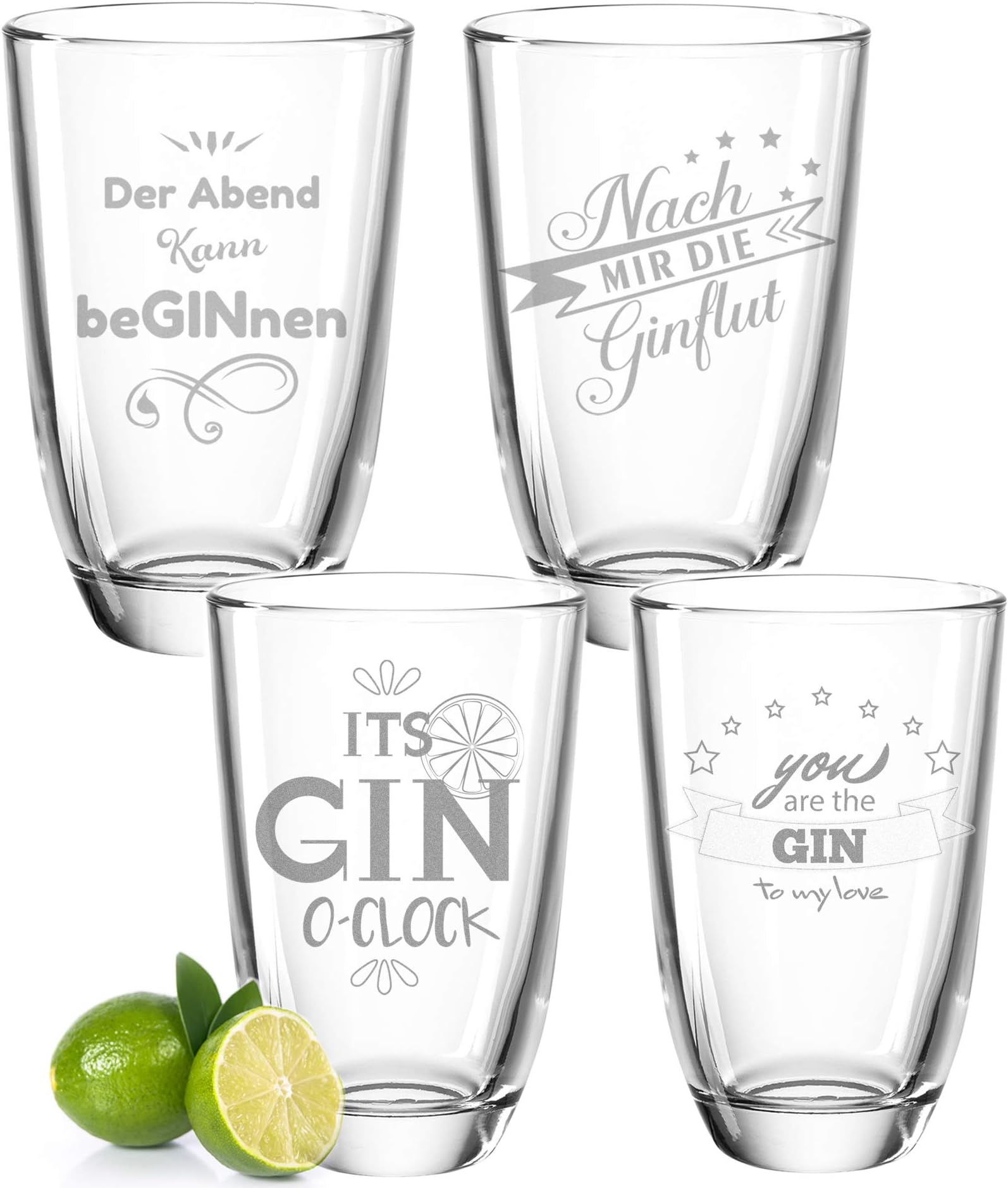 GRAVURZEILE 4er Set Montana GIN-Gläser - Nach mir die GINflut & Der ...